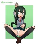  asui_tsuyu clothed clothing cute female human krishadraws mammal my_hero_academia not_furry panties solo spreading tongue tongue_out underwear 