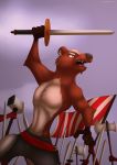  anthro army axe battle fight flag gangstaguru hammer mammal medieval melee_weapon mustelid sword tools war weapon weasel 