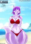  anthro beach breasts canine clothed clothing digital_media_(artwork) female fox fully_clothed goo_creature libra-11 mammal nipples seaside solo 