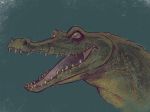  crocodile crocodilian feral generalbarcode hi_res male portrait reptile scalie simple_background teeth 
