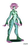  2016 5_fingers 5_toes anthro biped black_eyes cnidarian collarbone countershade_face countershade_torso countershading crotch_tentacles digital_drawing_(artwork) digital_media_(artwork) feet fingerless_(marking) front_view full-length_portrait girly green_body green_countershading green_penis hair hair_over_eye half-erect humanoid_feet humanoid_hands looking_at_viewer male marine multicolored_body multicolored_penis naughty_face nude pecs penis pink_body pink_hair pink_penis pink_tentacles plantigrade portrait purple_body purple_penis sackless sea_anemone shiny short_hair shyguy9 simple_background slit_pupils smile smirk smug solo standing tapering_penis tentacle_hair tentacles toeless_(marking) toes white_background wide_hips 