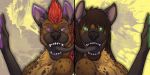  anonymous_artist anthro duo eyebrows fangs french_kissing fur hair hyena incest kissing long_hair male male/male mammal open_mouth seth_filthrea spotted_hyena teeth theo_filthrea tongue tongue_out 