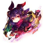  animal_ears bat bat_ears dragon_wings dress fake_animal_ears fire_emblem fire_emblem:_seima_no_kouseki fire_emblem_heroes fur_trim halloween_costume kutsuki_kai long_sleeves mamkute multi-tied_hair myrrh purple_hair red_eyes simple_background solo twintails white_background wings 