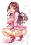  ass ass_grab bra breasts cameltoe heels ootomoyaki open_shirt pantsu shimamura_uzuki shimapan the_idolm@ster the_idolm@ster_cinderella_girls thong 