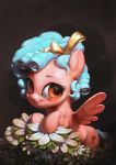  2018 assasinmonkey cozy_glow_(mlp) cutie_mark equine feathered_wings feathers female feral flower freckles friendship_is_magic hi_res mammal my_little_pony pegasus plant smile solo wings young 