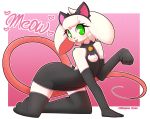  &lt;3 anthro armwear bell cat_costume cleavage_cutout clothed clothing collar costume crossdressing cute dress elbow_gloves english_text eyelashes girly gloves hairband humanoid_hands legwear male mammal mouse reggie_(whygena) rodent socks solo stockings text tongue tongue_out whygena 