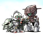  green_eyes gundam highres ishiyumi kapool mecha no_humans one-eyed sd_gundam standing turn_a_gundam turn_a_gundam_(mobile_suit) wad_(mobile_suit) wadom white_background 