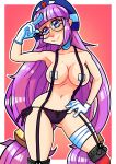  breasts glasses gluko large_breasts mon_colle_knights purple_hair tagme 