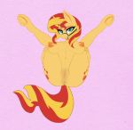  anthro anthrofied anus big_breasts breasts bridle cocaine-leopard equine eyeshadow female hooves horse looking_at_viewer lying makeup mammal my_little_pony nude on_back pony pussy solo spread_legs spreading sunset_shimmer_(eg) 