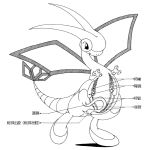  anatomy_chart female flygon monochrome nintendo pasaran pok&eacute;mon pok&eacute;mon_(species) solo text translation_request video_games 
