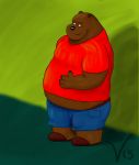  bear digital_media_(artwork) grizzly_bear majstervis male mammal overweight slightly_chubby smile 