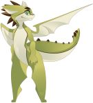  2018 alpha_channel anthro dragon green_eyes membranous_wings phation simple_background smile solo spines transparent_background wings 