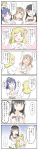  4girls :o :| ;d =3 ? absurdres azalea_(love_live!) bangs black_hair blonde_hair blue_hair blunt_bangs blush bow braid breast_grab brown_hair clenched_hand closed_mouth comic commentary_request crossed_arms crown_braid crying dress empty_eyes eyebrows_visible_through_hair flower frown grabbing groping hair_bow hair_flower hair_grab hair_ornament hair_ribbon hair_rings hand_on_own_chin hand_up hands_on_own_chest hands_together hands_up highres holding holding_paper kunikida_hanamaru kurosawa_dia long_hair love_live! love_live!_sunshine!! matsuura_kanan medium_hair mole mole_under_mouth multiple_girls neck_ribbon notice_lines ohara_mari one_eye_closed open_mouth paper pink_flower ponytail ribbon shaded_face smile striped striped_ribbon sweatdrop thinking translation_request u_u wasabu_(ban_ban_ji) white_bow 