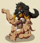  2018 4_toes 5_fingers abs anal anal_knotting anal_penetration animal_genitalia animal_penis anthro anthro_on_anthro balls beauceron biceps big_balls big_penis black_fur black_hair black_nose black_penis black_sclera body_hair brown_eyes brown_fur brown_skin canine canine_penis chest_hair claws cum cum_drip digitigrade dog doggieo doggieo_(character) dripping drooling duo erection eyes_closed fur gloves_(marking) grin hair humanoid_penis hyper hyper_penis internal knot knotting looking_down male male/male mammal markings multicolored_fur multicolored_hair muscular muscular_male muscular_thighs nude pawpads paws pecs penetration penis precum saliva sex sharp_teeth simple_background size_difference small_dom_big_sub smile socks_(marking) tan_fur tan_skin teeth thick_penis toes translucent_body two_tone_fur two_tone_hair underwere_(doggieo) upside_down vein veiny_penis were weredog 
