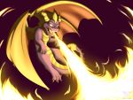  2018 digital_media_(artwork) dragon feral fire horn jazzax male purple_eyes ridged_horn scalie solo spyro spyro_the_dragon video_games western_dragon 