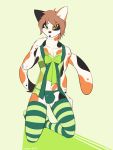  anthro biped blush bulge calico_cat casparr cat clothed clothing crossdressing embarrassed eyebrows feline fur galen_ranier girly hair kneeling legwear male mammal panties partially_clothed shy simple_background solo stockings underwear 