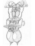  anthro bdsm big_breasts bondage bound breasts caprine female hanging_breasts huge_breasts mammal molly_mcalister monochrome nude open_mouth pencil_(artwork) sheep shocked tongue tongue_out traditional_media_(artwork) upset wolfkidd 