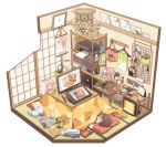  book bookshelf brand_name_imitation brown_hair cat cellphone clock clothes_hanger controller drawing_tablet figure floorplan food hair_dryer headphones headphones_removed heater interior itou_(mogura) kotatsu lint_roller monitor mouse_(computer) original phone pocky printer recursion sleeping slippers_removed smartphone special_feeling_(meme) table tablet tissue_box trash_can umbrella 