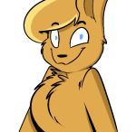  animated anthro black_ear_tips blue_eyes brow_wiggle female fur hair kangaroo kayla_(zoophobia) komdog looking_at_viewer mammal marsupial reaction_image solo yellow_fur zoophobia 