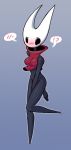  anthro arthropod blush clothed clothing hollow_knight hollow_knight_(species) hornet_(hollow_knight) insect nekuzx partially_clothed red_text solo text 