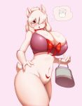  2018 absurd_res anthro big_breasts blush bottomless breasts caprine cleavage clothed clothing female hi_res looking_at_viewer mammal purse solo tailzkim 