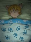  anthro blonde_hair blush canine child cub eyes_closed hair male mammal open_mouth sfh sleeping solo young 