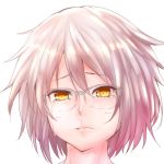  crying crying_with_eyes_open eyebrows_visible_through_hair glasses hair_between_eyes honest_(honenano) nagato_yuki portrait purple_hair solo suzumiya_haruhi_no_shoushitsu suzumiya_haruhi_no_yuuutsu tears white_background yellow_eyes 