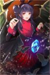  animal_ears bat bat_ears commentary_request dragon_wings dress fake_animal_ears fang fire_emblem fire_emblem:_seima_no_kouseki fire_emblem_heroes fur_trim halloween_costume long_sleeves machi_wt mamkute multi-tied_hair myrrh open_mouth protected_link purple_hair red_eyes solo stone twintails wings 