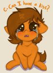  ? brown_hair equine fan_character female hair horse mammal marsminer my_little_pony pony simple_background solo tears text venus_spring 