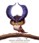  2018 ambiguous_gender avian beak bird branch brown_feathers cryptid-creations digital_media_(artwork) english_text feathers feral great_horned_owl grumpy head_tuft horned_owl humor invalid_tag leaf owl pun signature simple_background sitting solo talons tan_feathers text tree url visual_pun white_background yellow_eyes 
