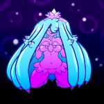  2016 2_fingers abstract_background aliasing anthro anthrofied big_thighs biped blue_hair blue_tentacles braces breasts bubble butt_from_front chest_tuft clitoris cool_colors digital_drawing_(artwork) digital_media_(artwork) dragonsushi echinoderm female front_view full-length_portrait hair hair_over_eye hand_on_breast hi_res kneeling long_hair looking_up mareanie marine medium_breasts multicolored_hair navel nintendo nipples non-mammal_breasts nude pink_pussy pok&eacute;mon pok&eacute;mon_(species) pok&eacute;morph portrait purple_hair purple_tentacles pussy sharp_teeth small_waist smile solo spikes teeth tentacle_hair tentacles tuft two_tone_hair two_tone_tentacles underwater video_games water wide_hips yellow_eyes yellow_nipples 