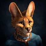  anthro clothed clothing collar ear_piercing feline jewelry mammal necklace piercing serval simple_background titusw whiskers 