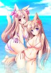  animal_ears ass bikini cleavage lump_of_sugar mito_kohaku mito_mashiro moekibara_fumitake swimsuits tail tayutama tayutama_2 underboob wet 