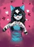  &lt;3 2018 5_fingers anthro black_hair blue_eyes cat clothed clothing digital_media_(artwork) feline female hair mammal poof-poof poofroom simple_background smile solo 