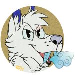  2017 blue_ears canine fangs fur headshot icon mammal may825 portrait scar shadow toony white_fur wolf 