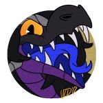  black_scales dragon headshot icon kieruu may825 purple_scales scales toony 