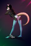  2018 anthro balls black_hair clothed clothing crossdressing digital_media_(artwork) eyewear girly glasses hair hat legwear lingerie male mammal marsupial opossum poof-poof poofroom simple_background solo stockings thigh_highs 