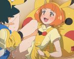  censored clothed_sex clothing_aside commentary_request dress mosaic_censoring orange_hair panties panties_aside pikarla pokemon pokemon_(anime) pokemon_sm_(anime) satoshi_(pokemon) sex tomu_(tomubobu) underwear vaginal 