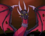  cynder dragon female feral glowing glowing_eyes ld-draws membranous_wings scalie simple_background solo spyro_the_dragon teeth video_games western_dragon wings yellow_eyes 