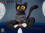  &lt;3 2016 black_fur cat clothed clothing feline female fur google_doodle kuixi_vodka mammal momo_(google) pussy 