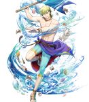  fire_emblem fire_emblem:_seima_no_kouseki fire_emblem_heroes flag full_body green_eyes green_hair highres innes male_focus mayachise official_art short_hair smile solo swimsuit transparent_background 