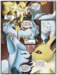  battle canine comic eeveelution feral fight glace glaceon jolteon male male/male mammal nintendo penis pok&eacute;mon pok&eacute;mon_(species) text umbreon video_games watt xxgato yami 