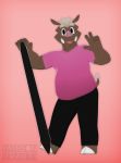 2018 3d_(artwork) anthro barefoot boar clothed clothing clothing_lift digital_media_(artwork) eyebrows holding_object hooves jeans looking_at_viewer male mammal moobs overweight pants pen porcine shirt shirt_lift simple_background slightly_chubby smile solo thick_eyebrows thick_thighs tusks v--r vii_rii_(v--r) 