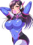  :3 acronym animal_print arms_behind_head arms_up bangs blue_bodysuit bodysuit boots bracer breasts brown_eyes brown_hair bubble_blowing bunny_print chewing_gum covered_navel covered_nipples cowboy_shot curvy d.va_(overwatch) eyebrows_visible_through_hair eyelashes facepaint facial_mark gloves hair_between_eyes headphones high_collar impossible_bodysuit impossible_clothes large_breasts legs_together long_hair long_sleeves looking_at_viewer megane_man overwatch pauldrons pilot_suit ribbed_bodysuit shiny shiny_clothes shoulder_pads simple_background skin_tight solo standing thigh_boots thighhighs tight whisker_markings white_background white_footwear white_gloves 