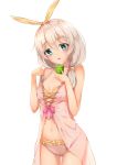  2267420264 :o babydoll bangs bare_shoulders blue_eyes bra breasts cleavage collarbone commentary_request cowboy_shot cup eyebrows_visible_through_hair frilled_panties frills grey_hair hair_between_eyes hair_ribbon hair_tie head_tilt highres holding holding_cup honkai_impact long_hair looking_at_viewer mismatched_underwear navel open_mouth panties pink_panties pink_ribbon ribbon small_breasts solo stomach striped teabag theresa_apocalypse underwear underwear_only vertical-striped_panties vertical_stripes white_background yellow_bra yellow_ribbon 