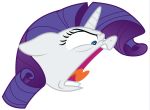  2018 alpha_channel amarthgul angry equine female feral friendship_is_magic hair horn mammal my_little_pony portrait rarity_(mlp) screaming simple_background solo tongue tongue_out transparent_background unicorn unicorn_horn 