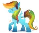  black_eyes blonde_hair blue_feathers blue_fur blue_hair cryptid-creations cutie_mark equine feathered_wings feathers female feral friendship_is_magic fur green_hair hair mammal multicolored_hair my_little_pony orange_hair pegasus purple_hair rainbow_dash_(mlp) rainbow_hair red_hair simple_background smile solo white_background wings 