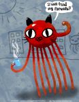  beverage black_eyes cat cephalopod cup feline fur mammal marine octocat octocat_adventure octopus red-revolver red_fur sun tea whiskers 