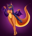  anthro astraldog belly_dancer blue_hair breasts canine carmelita_fox cleavage clothed clothing dancing female fox fur hair harem_outfit jewelry mammal nipples orange_fur pussy skimpy sly_cooper_(series) solo veil video_games 