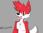  anthro black_nose brown_eyes canine davidson davidsone fox fur male mammal nipple_pinch nipples nude open_mouth pinch red_fur saliva tongue white_fur 